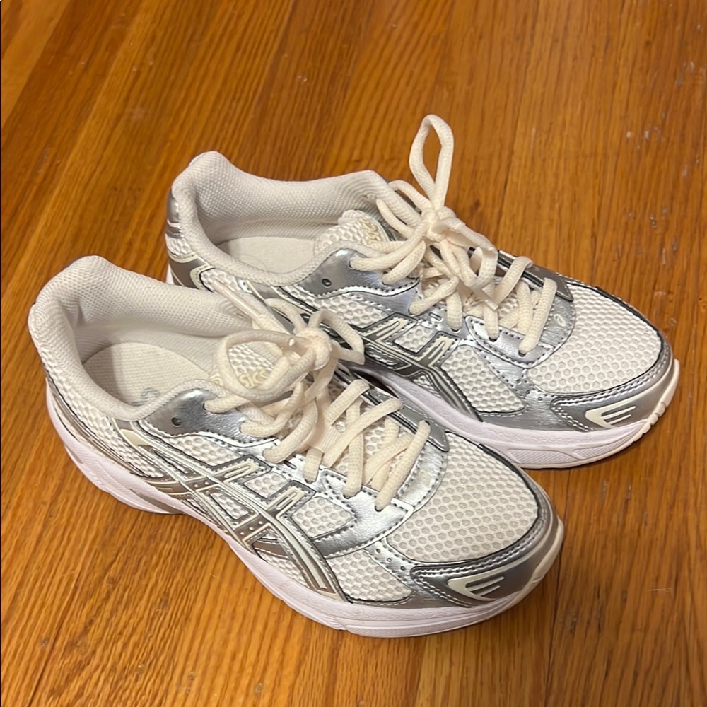 White and Silver Athletic Sneakers